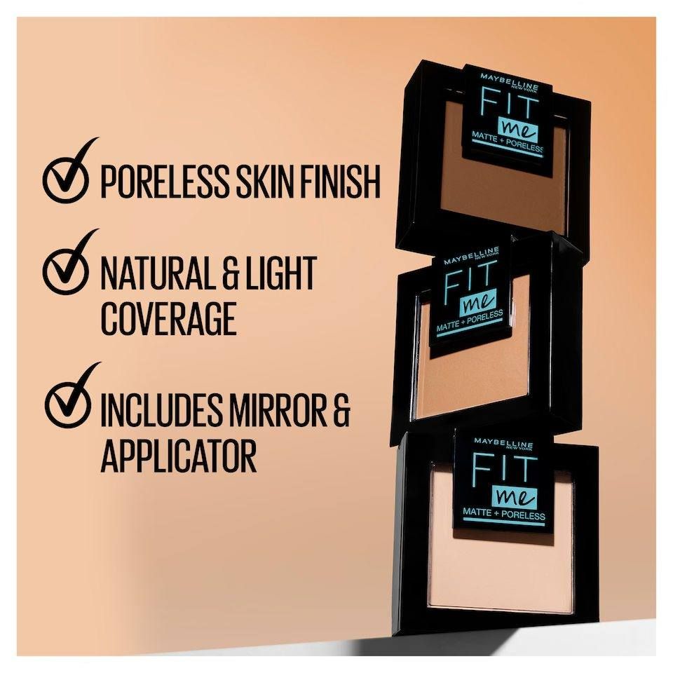 Maybelline New York Fit Me Matte + Poreless Pressed Powder, Lightweight - Buff Beige 130
