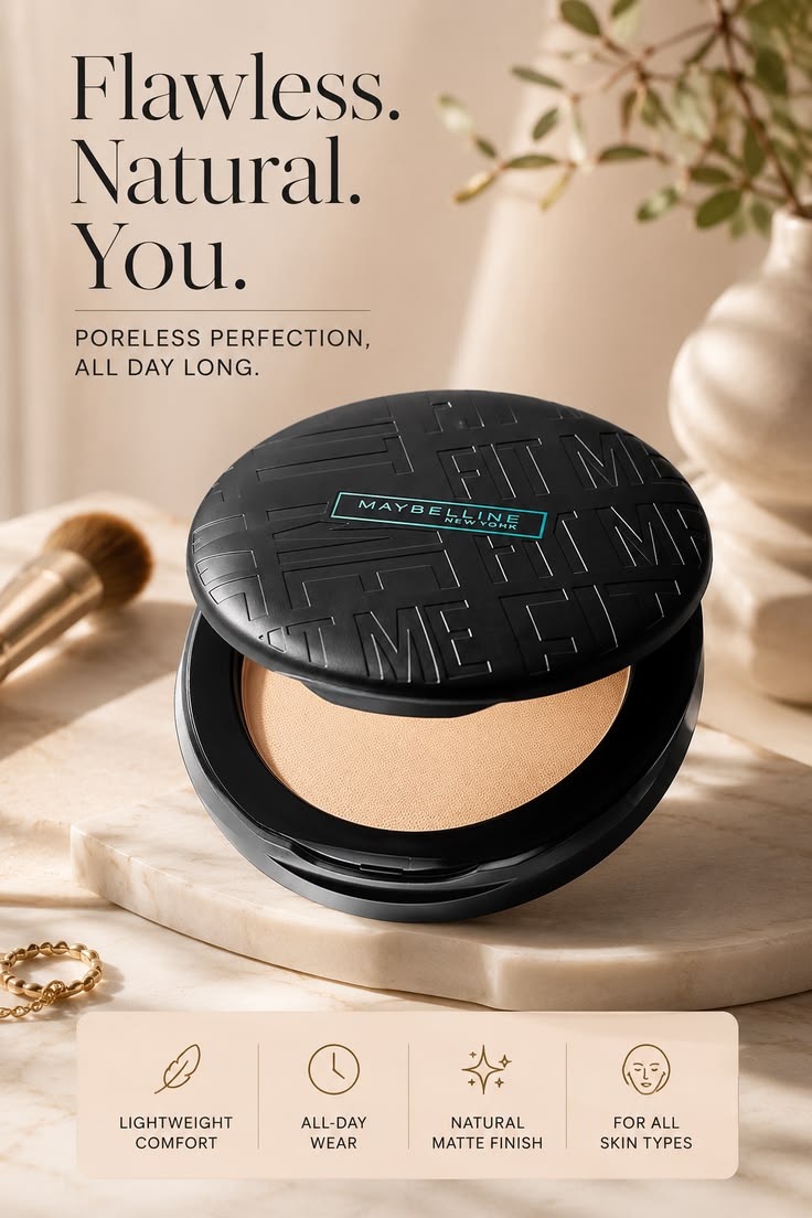Maybelline New York Fit Me Matte + Poreless Pressed Powder, Lightweight - Buff Beige 130