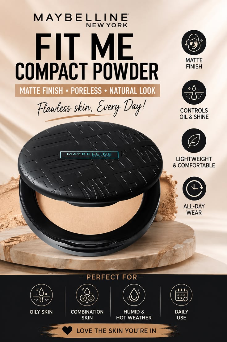 Maybelline New York Fit Me Matte + Poreless Pressed Powder, Lightweight - Buff Beige 130