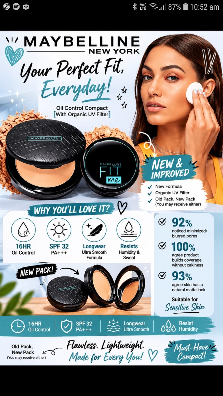 Maybelline New York Fit Me Matte + Poreless Pressed Powder, Lightweight - Buff Beige 130