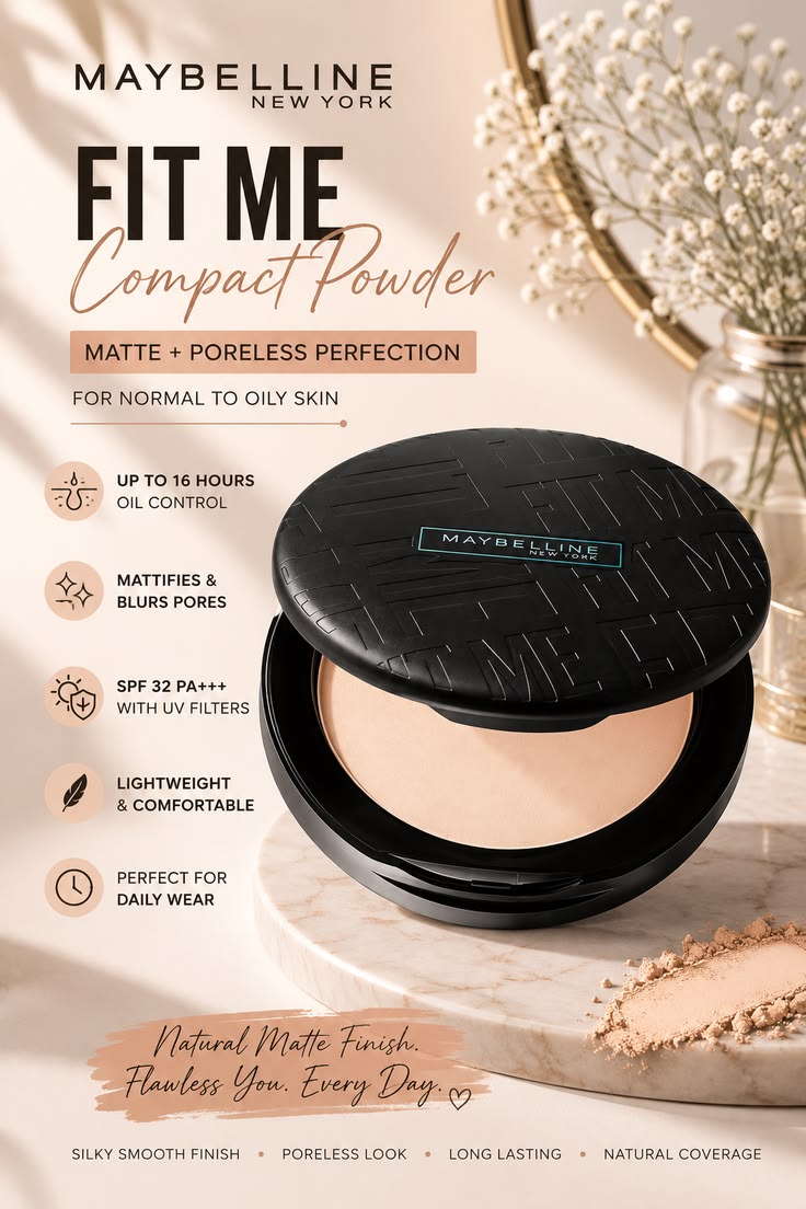 Maybelline New York Fit Me Matte + Poreless Pressed Powder, Lightweight - Buff Beige 130