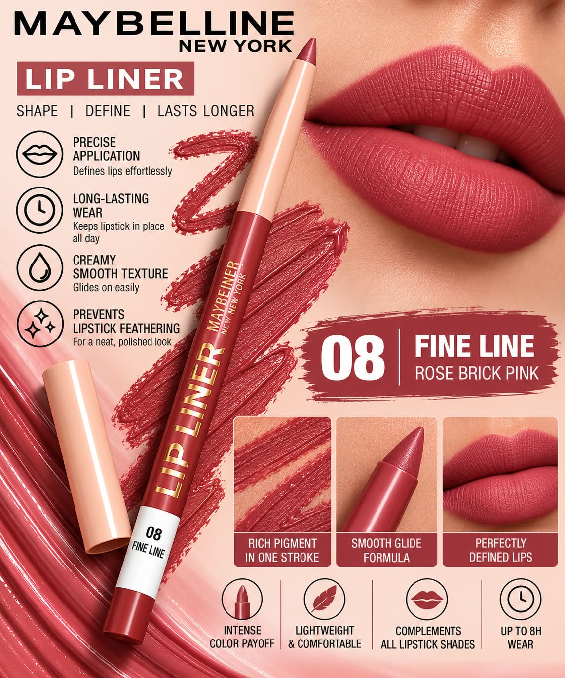 Maybelline New York Lifter Liner Lip Liner Pencil With Hyaluronic Acid