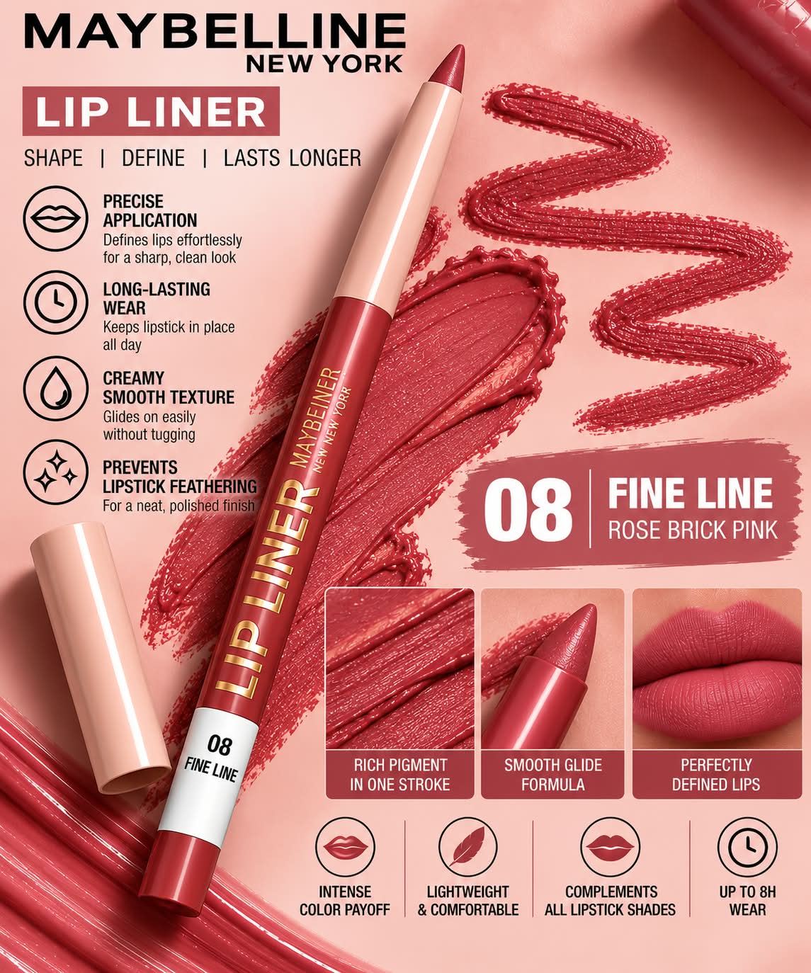 Maybelline New York Lifter Liner Lip Liner Pencil With Hyaluronic Acid