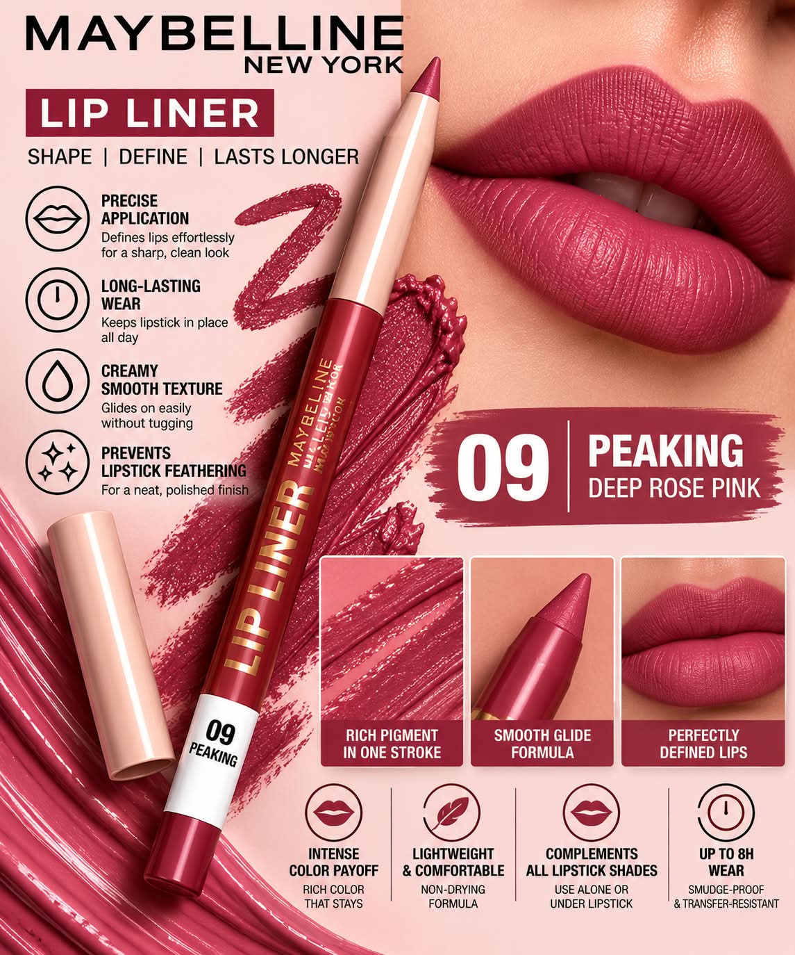 Maybelline New York Lifter Liner Lip Liner Pencil With Hyaluronic Acid