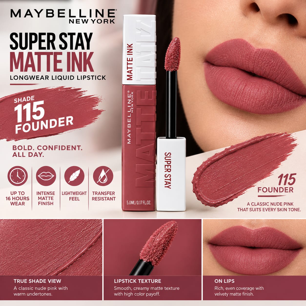 Maybelline New York Super Stay Matte Ink Liquid Lipstick, Lasts Up to 16 Hours