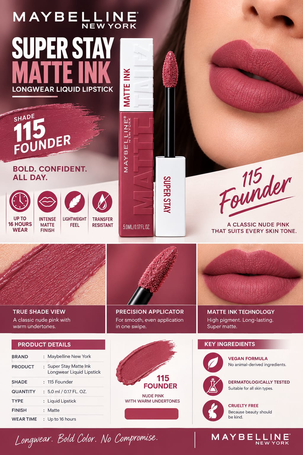 Maybelline New York Super Stay Matte Ink Liquid Lipstick, Lasts Up to 16 Hours
