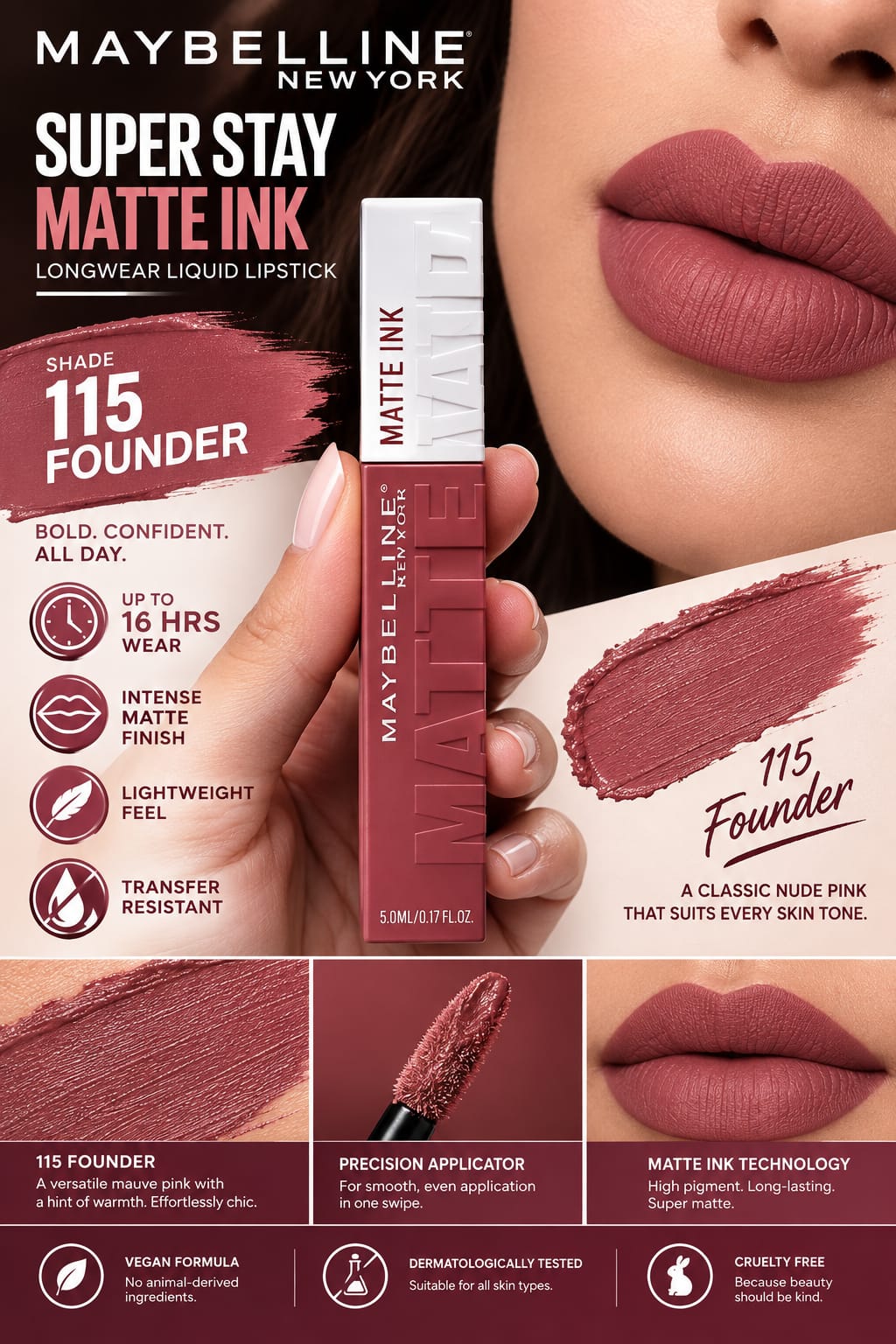 Maybelline New York Super Stay Matte Ink Liquid Lipstick, Lasts Up to 16 Hours