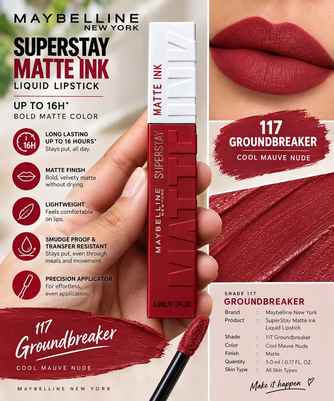 Maybelline New York Super Stay Matte Ink Liquid Lipstick, Lasts Up to 16 Hours