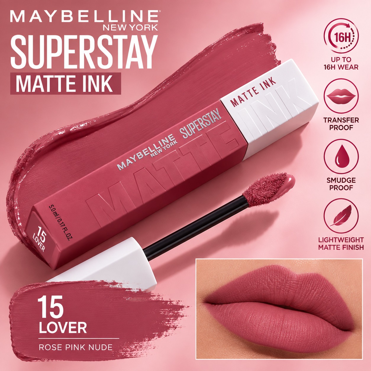Maybelline New York Super Stay Matte Ink Liquid Lipstick, Lasts Up to 16 Hours