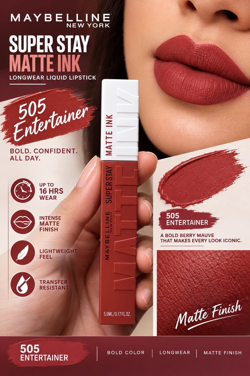 Maybelline New York Super Stay Matte Ink Liquid Lipstick, Lasts Up to 16 Hours