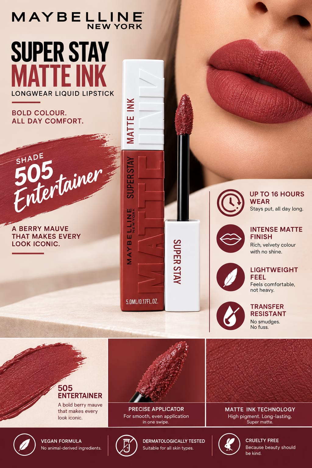 Maybelline New York Super Stay Matte Ink Liquid Lipstick, Lasts Up to 16 Hours