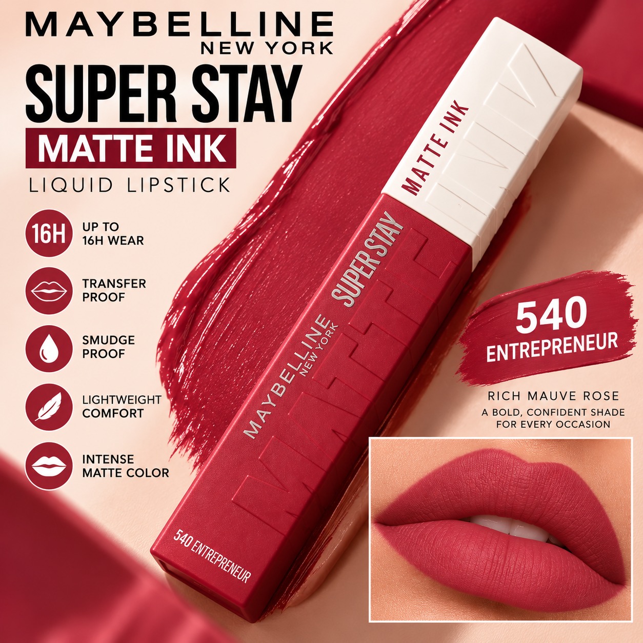 Maybelline New York Super Stay Matte Ink Liquid Lipstick, Lasts Up to 16 Hours