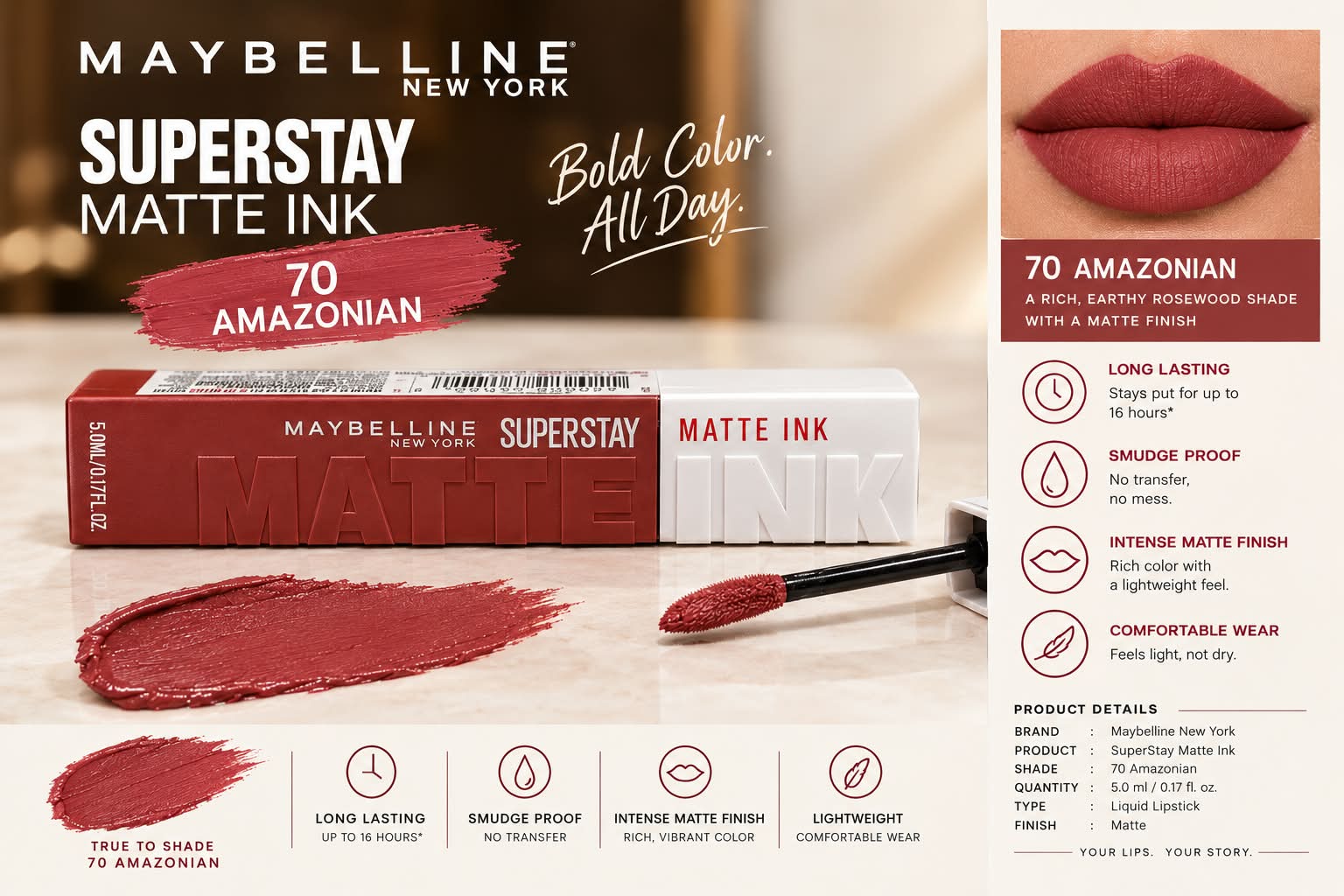 Maybelline New York Super Stay Matte Ink Liquid Lipstick, Lasts Up to 16 Hours