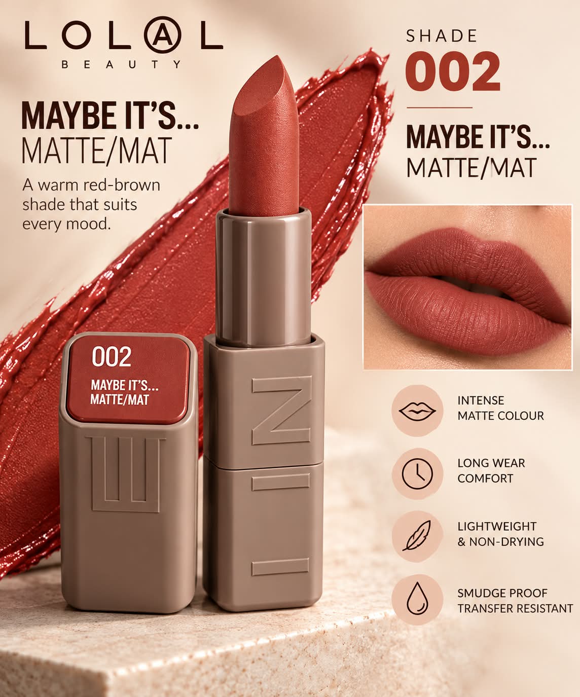 Maybelline Serum Matte Lipstick - 8Hr hydration, One-Swipe Bold Color 4.2g