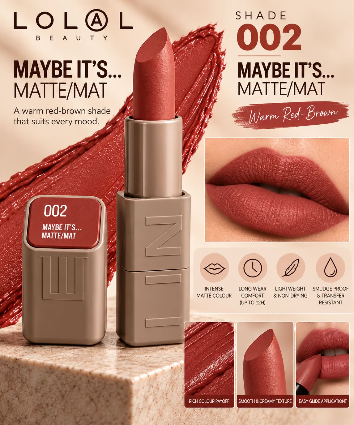 Maybelline Serum Matte Lipstick - 8Hr hydration, One-Swipe Bold Color 4.2g