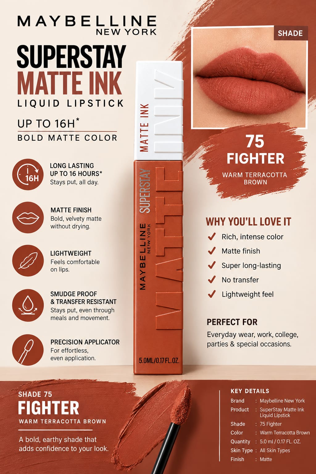 Maybelline New York Super Stay Matte Ink Liquid Lipstick, Lasts Up to 16 Hours