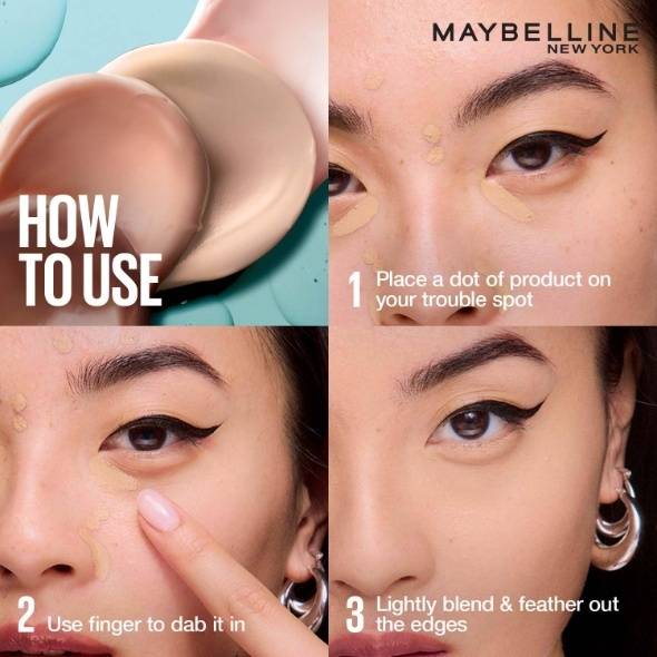 Maybelline New York Fit Me Spot Rescue Full Coverage Concealer, 24H Wear, Fades Spots, Minimizes Pimples, Clinically Tested, Non Comedogenic-15, 15ml
