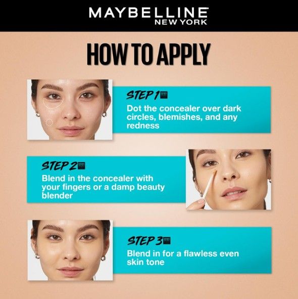 Maybelline New York Full Coverage Concealer Cream For All Skin Type, Matte & Poreless Ultra Blendable, Fit Me, 25 Medium, 6.8ml