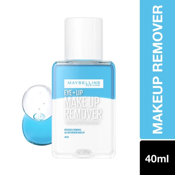 Maybelline New York Biphase Eye + Lip Makeup Remover for Waterproof Makeup, Fragrance-Free