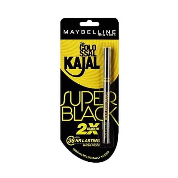 Maybelline New York Colossal Kajal Super Black, 2X Darker & 2X Colossal, Matte Finish Kajal