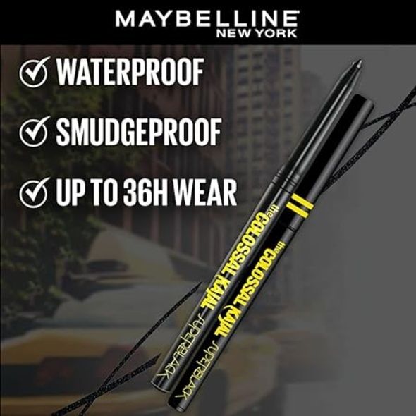 Maybelline New York Colossal Kajal Super Black, 2X Darker & 2X Colossal, Matte Finish Kajal