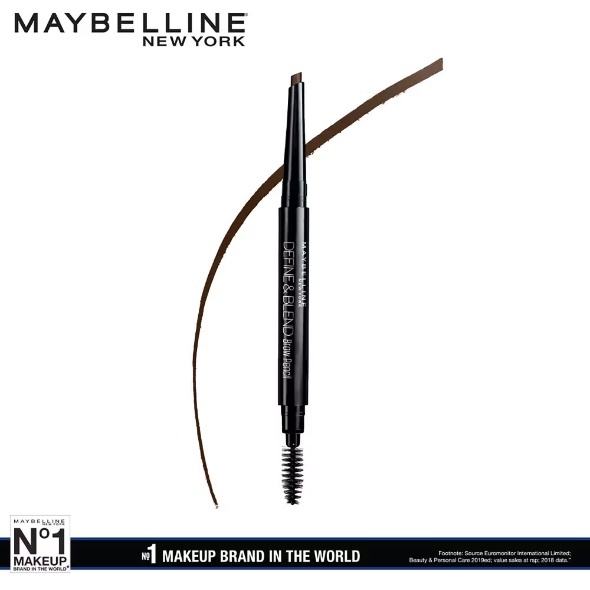 Maybelline New York Define & Blend Brow Pencil For Perfect Brows, Eyebrow Pencil Natural Brown