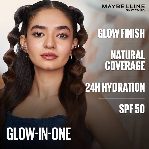 Maybelline New York Fit Me Glow BB Skin Tint, SPF 50, Niacinamide, Normal to Dry Skin