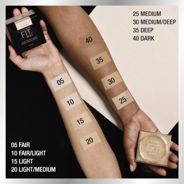 Maybelline New York Fit Me Loose Finishing Powder, Silky and Lightweight, Natural-looking beautiful skin, Quick blendable skin-friendly flawless makeup Loose Powder - Medium|20 grams
