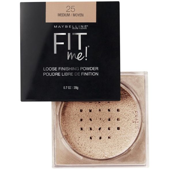 Maybelline New York Fit Me Loose Finishing Powder, Silky and Lightweight, Natural-looking beautiful skin, Quick blendable skin-friendly flawless makeup Loose Powder - Medium|20 grams