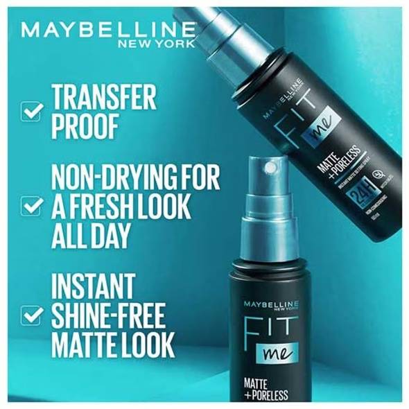 Maybelline New York Fit Me Matte + Poreless Setting Spray Transfer-proof 24HR Oil-control Formula