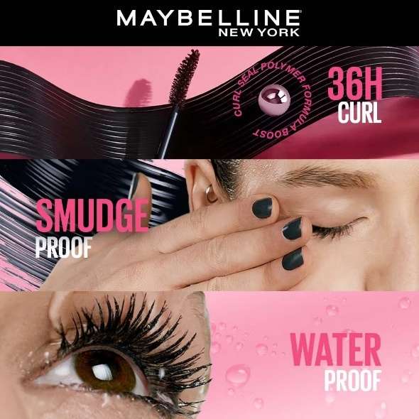 Maybelline New York Hypercurl Waterproof Mascara, Smudge & Highly Pigmented