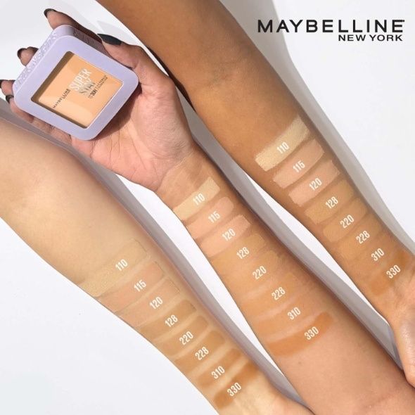 Maybelline New York Super Stay Flex Powder Foundation Compact, 120, Full Coverage, 30H Full Coverage, Perfect for Oily Skin, Waterproof & Sweatproof, 9g