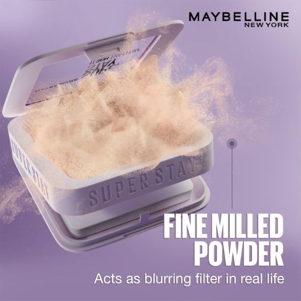 Maybelline New York Super Stay Flex Powder Foundation Compact, 120, Full Coverage, 30H Full Coverage, Perfect for Oily Skin, Waterproof & Sweatproof, 9g
