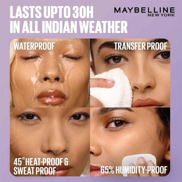 Maybelline New York Super Stay Flex Powder Foundation Compact, 120, Full Coverage, 30H Full Coverage, Perfect for Oily Skin, Waterproof & Sweatproof, 9g