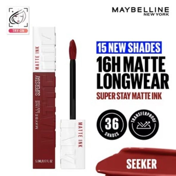 Maybelline New York Super Stay Matte Ink Liquid Lipstick, Lasts Up to 16 Hours - 245 Seeker