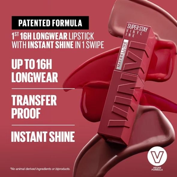 Maybelline New York Super Stay Vinyl Ink Liquid Lipstick, Instant Shine Lasts Up To 16H - 40 Witty