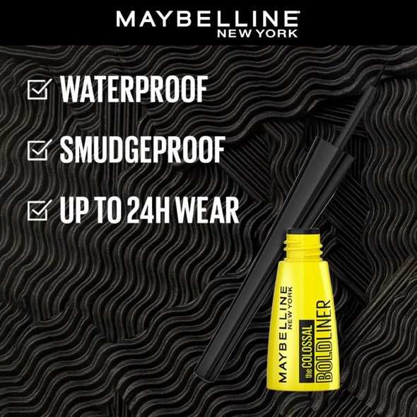 Maybelline New York The Colossal Bold Liner, Smudgeproof & Waterproof Eyeliner - Bold Black