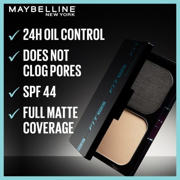 Maybelline New York Ultimate Powder Foundation, Full Matte Coverage, SPF44, 24H Oil Control, Fit Me