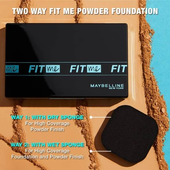 Maybelline New York Ultimate Powder Foundation, Full Matte Coverage, SPF44, 24H Oil Control, Fit Me