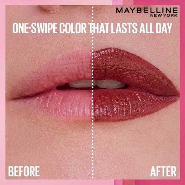 Maybelline Serum Matte Lipstick - 8Hr hydration, One-Swipe Bold Color