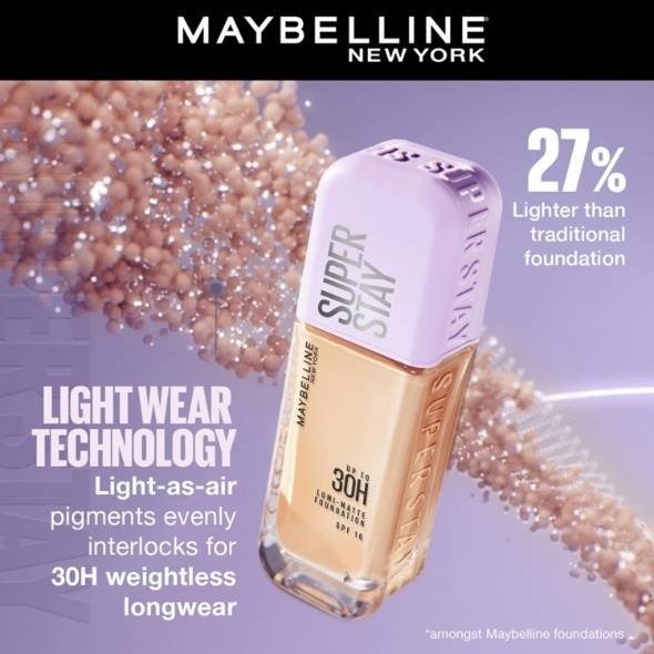 Maybelline New York Super Stay Lumi Matte Liquid Foundation, 30 HR Long Lasting