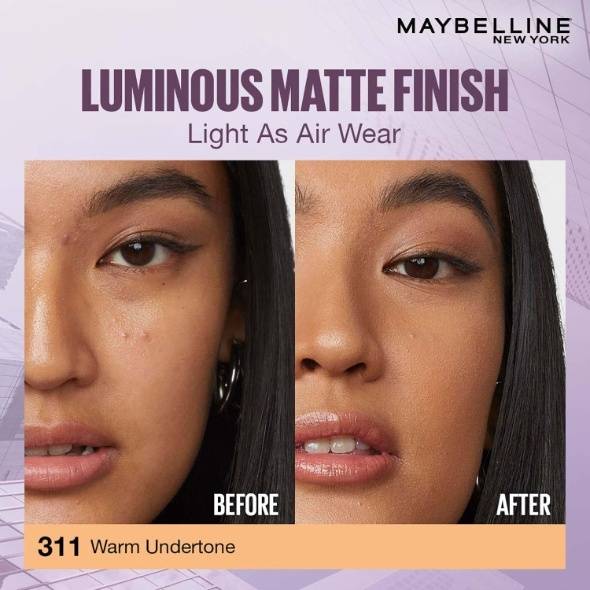 Maybelline New York Super Stay Lumi Matte Liquid Foundation, 30 HR Long Lasting