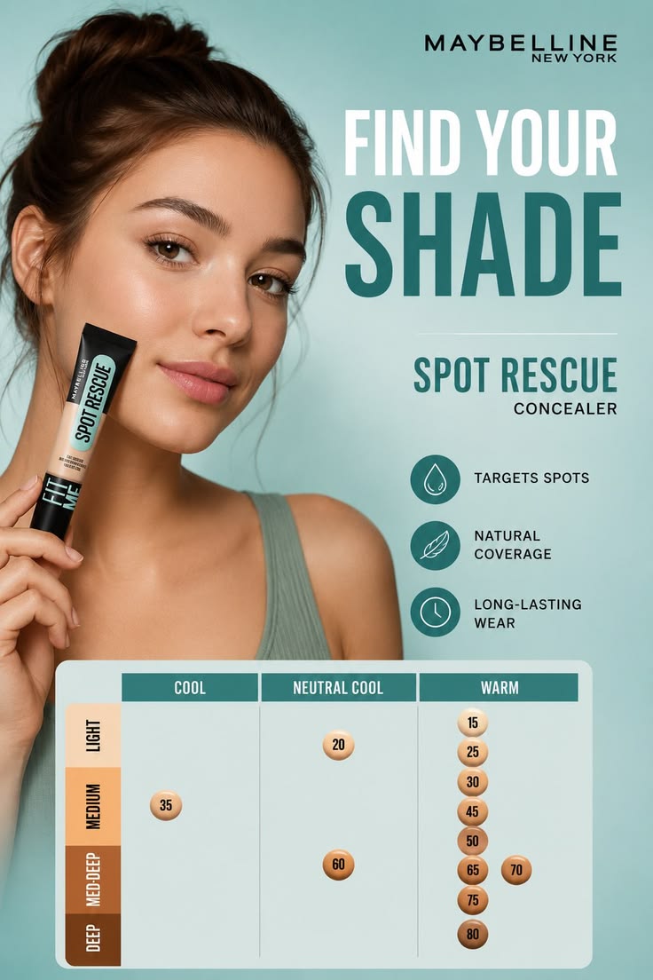 Maybelline New York Fit Me Spot Rescue Full Coverage Concealer, 24H Wear, Fades Spots, Minimizes Pimples, Clinically Tested, Non Comedogenic-15, 15ml