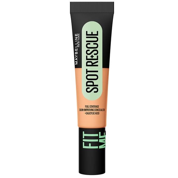 Maybelline New York Fit Me Spot Rescue Full Coverage Concealer, 24H Wear, Fades Spots, Minimizes Pimples, Clinically Tested, Non Comedogenic-15, 15ml