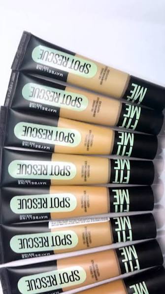 Maybelline New York Fit Me Spot Rescue Full Coverage Concealer, 24H Wear, Fades Spots, Minimizes Pimples, Clinically Tested, Non Comedogenic-15, 15ml