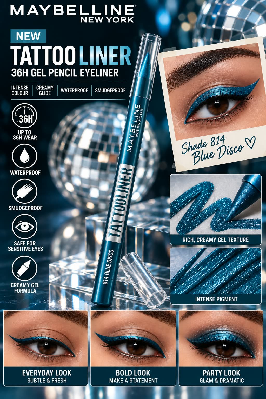 Maybelline New York Waterproof Tattoo Eyeliner Gel Pencil
