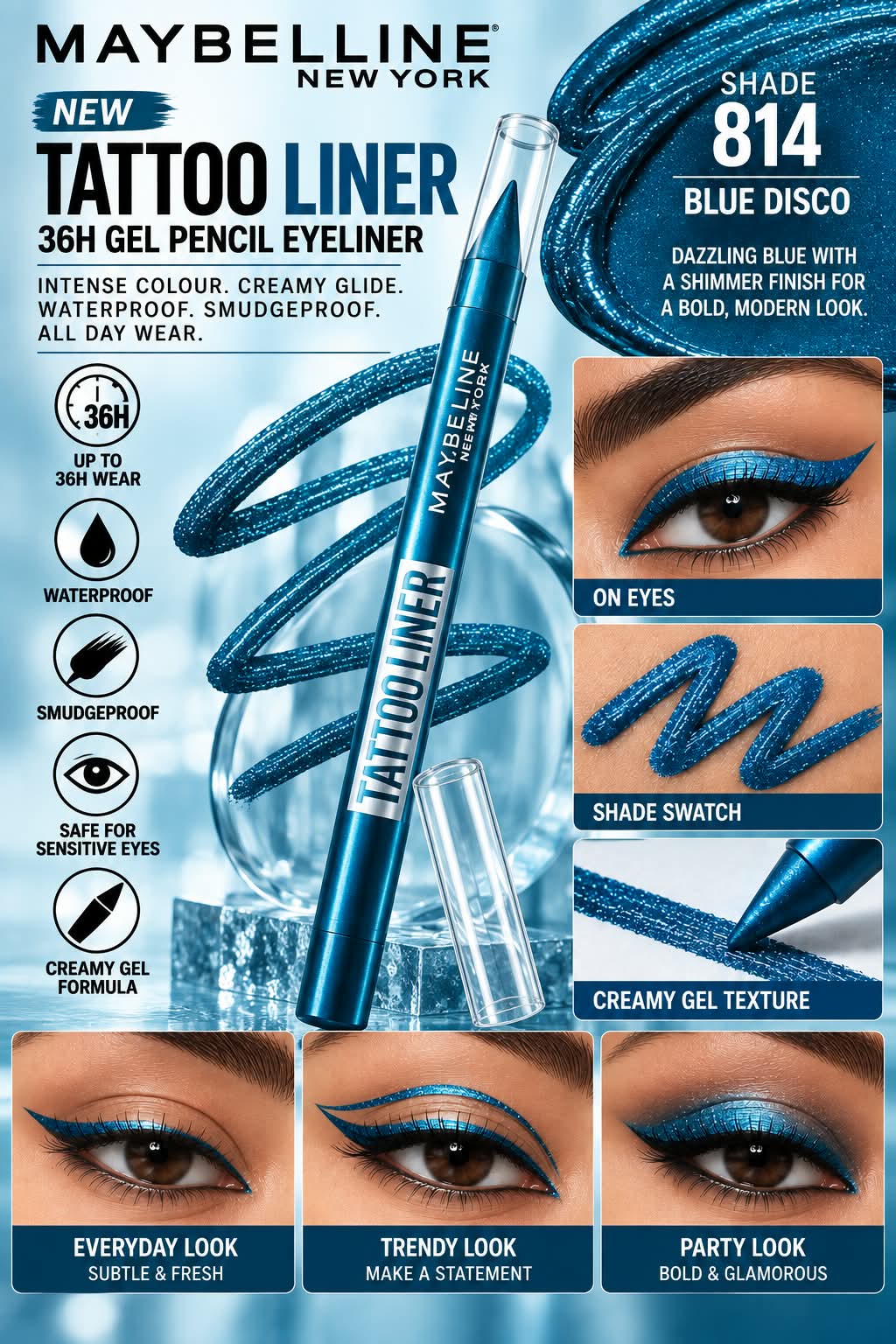 Maybelline New York Waterproof Tattoo Eyeliner Gel Pencil