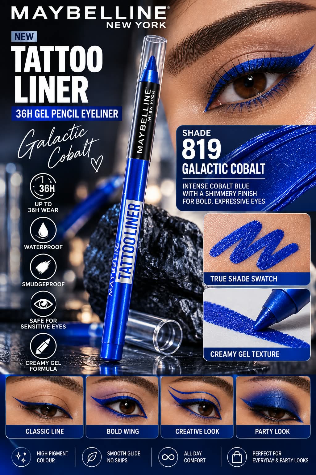 Maybelline New York Waterproof Tattoo Eyeliner Gel Pencil