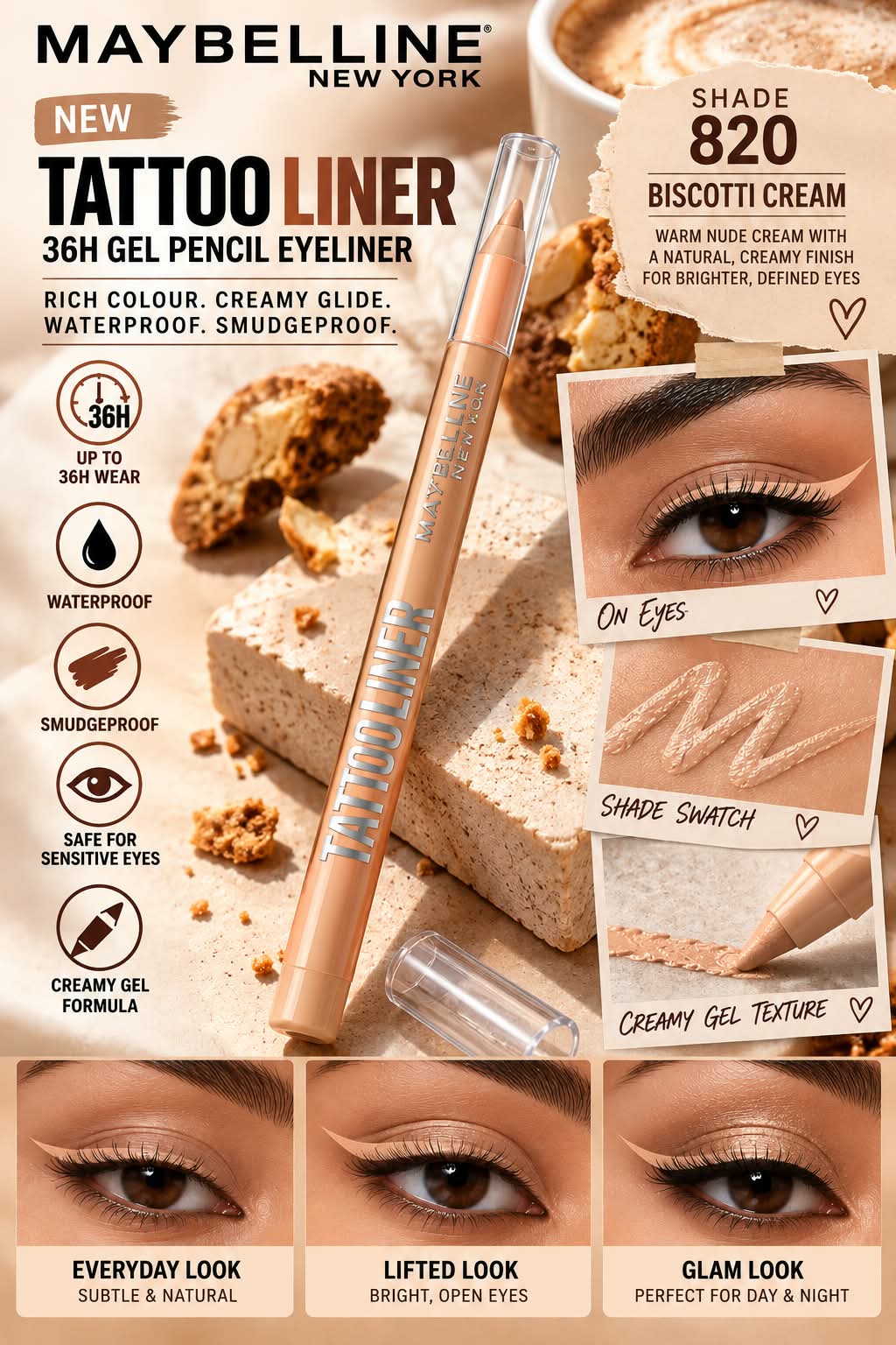Maybelline New York Waterproof Tattoo Eyeliner Gel Pencil