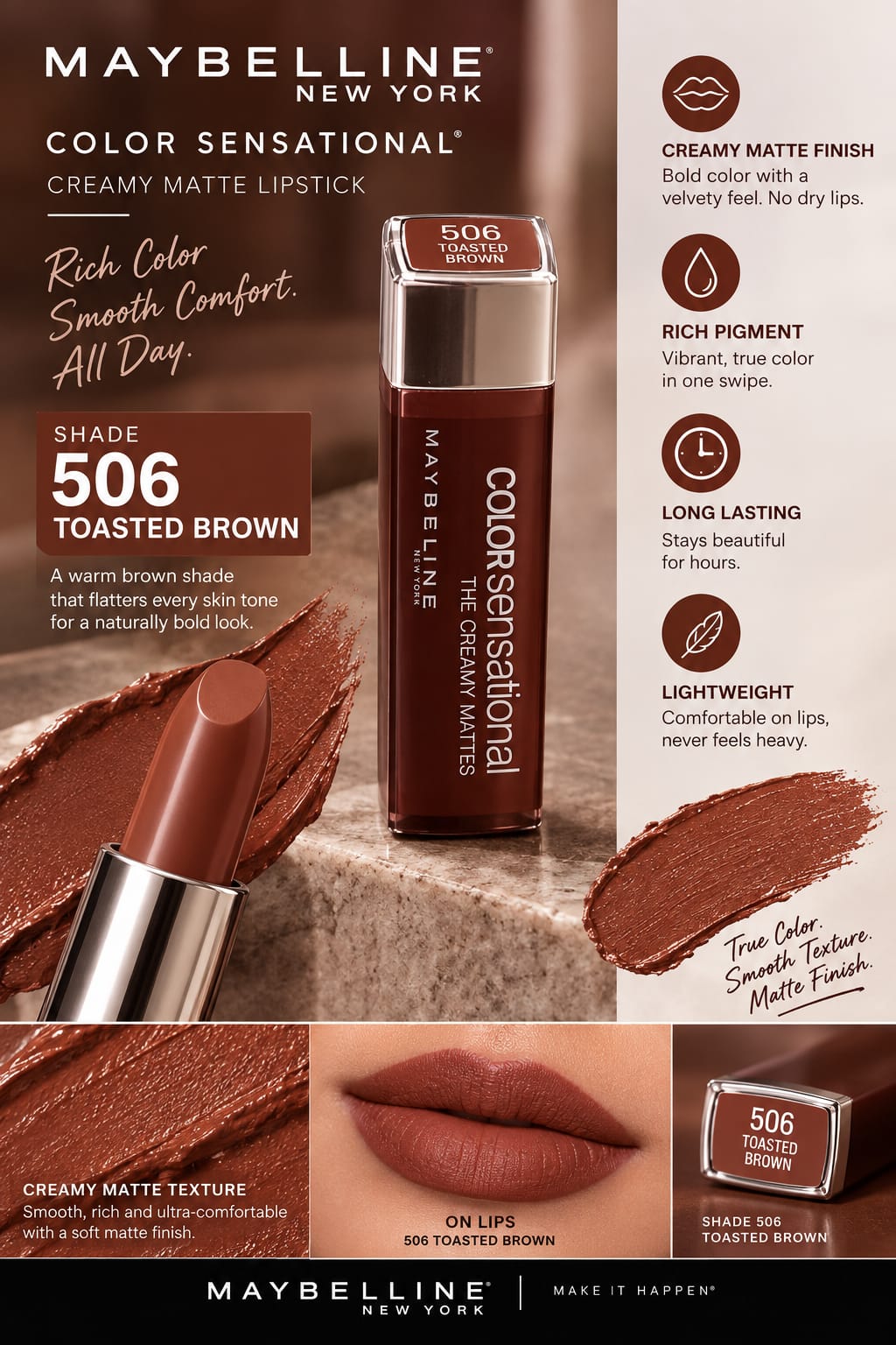 Maybelline New York Color Sensational Creamy Matte Lipstick 3.9g